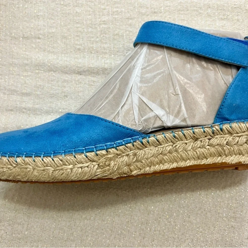NWT Soul Naturalizer Wren Linen Blue Fabric Espadrilles Sandals - Blue size 9.5